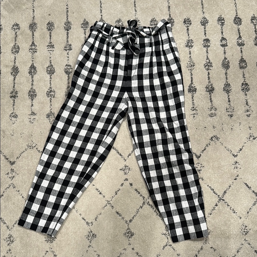 Madewell gingham pants, size 2